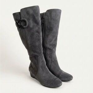 Impo Gray Suede Wedge Boots